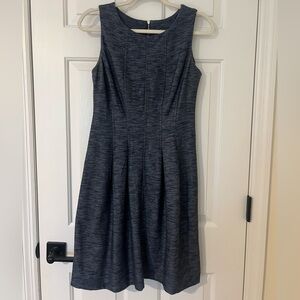 Gabby Skye Denim Print Sleeveless Midi Dress